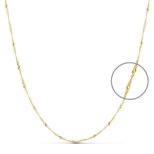 18K CADENA ORO AMARILLO  MACIZA SINGAPUR 50 CM 1.2 MM