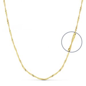 18K CADENA ORO AMARILLO MACIZA SINGAPUR 50 CM 1.5 MM
