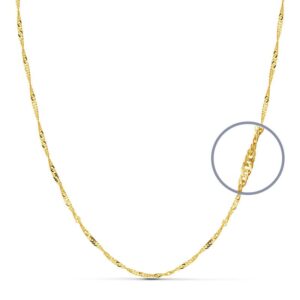 18K CADENA ORO AMARILLO MACIZA SINGAPUR 60 CM 1.8 MM