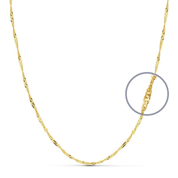 18K CADENA ORO AMARILLO MACIZA SINGAPUR 50 CM 1.8 MM