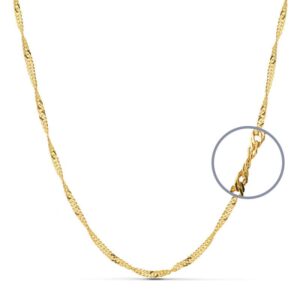 18K CADENA ORO AMARILLO MACIZA SINGAPUR 60 CM 2.5 MM