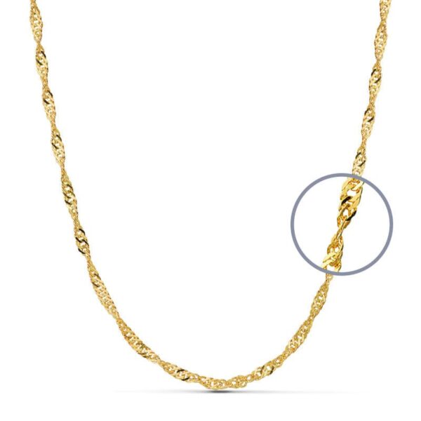 18K CADENA ORO AMARILLO MACIZA SINGAPUR 50 CM 2.7 MM