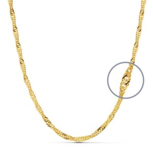 18K CADENA ORO AMARILLO MACIZA SINGAPUR 60 CM 3 MM