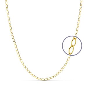 18K CADENA ORO AMARILLO MACIZA ROMBO 50 CM 2.5 MM