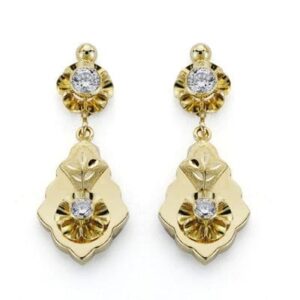 18K PENDIENTES ORO AMARILLO CUBANAS CIRCONITAS 31X12 MM
