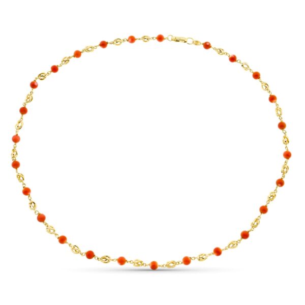 18K COLLAR ORO AMARILLO JAULA CORAL FINO JAPONES 5 MM 50CM