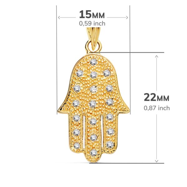 18K COLGANTE MANO FATIMA 22X15 MM - Imagen 2