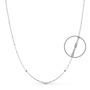 18K CADENA MACIZA ORO BLANCO 40 CM 1.1 MM