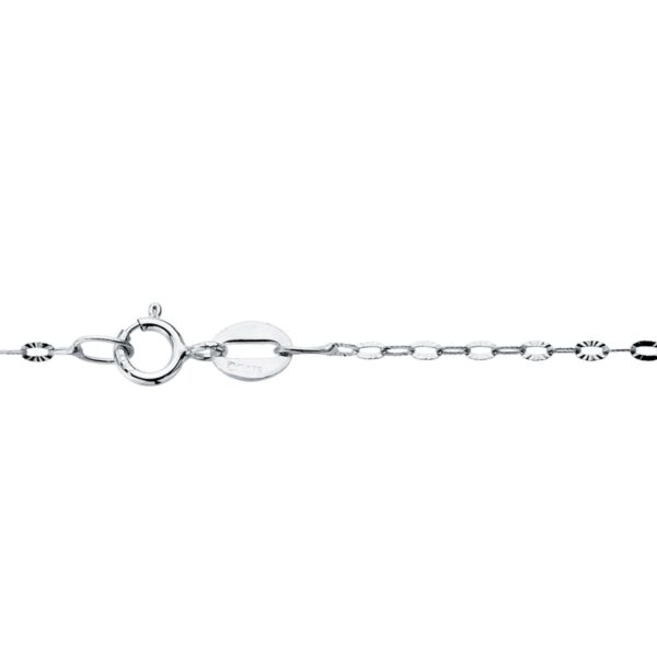 18K CADENA MACIZA ORO BLANCO ESLABONES TALLADOS 1 MM 40 CM - Imagen 2