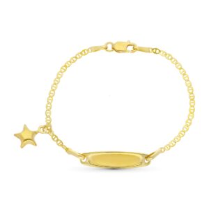 18K ESCLAVA ORO AMARILLO ESTRELLA 13 CM