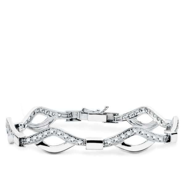 18K PULSERA ORO BLANCO CIRCONITAS 18.5CM
