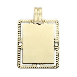 18K CHAPA FILO TALLADO 26X20 MM