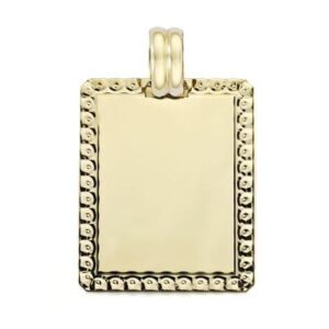 18K CHAPA FILO TALLADO 26X20 MM