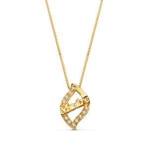 18K GARGANTILLA ORO AMARILLO MADRE CIRCONITAS CADENA 44 CM