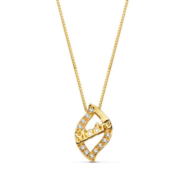 18K GARGANTILLA ORO AMARILLO MADRE CIRCONITAS CADENA 44 CM