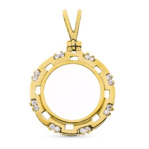 18K COLGANTE ORO AMARILLO MONEDA  19 MM 16 CIRC