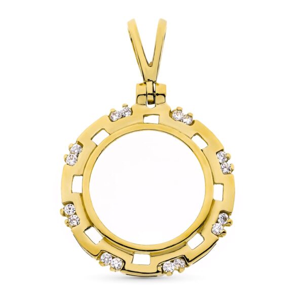 18K COLGANTE ORO AMARILLO MONEDA  19 MM 16 CIRC