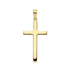 18K CRUZ ORO AMARILLO LISA PALO RECTANGULAR. 31X16 MM