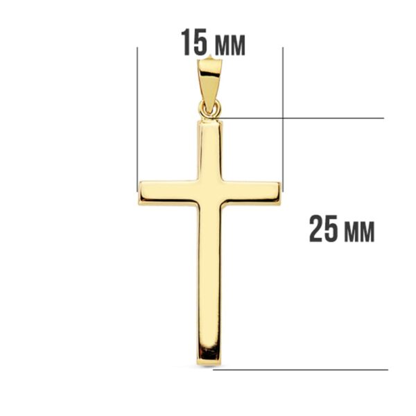 18K CRUZ LISA PALO RECTANGULAR. 27X15 MM - Imagen 2