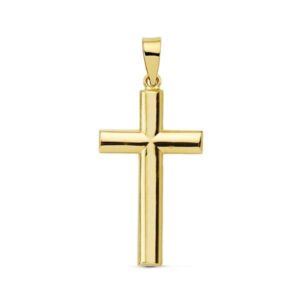 CRUZ ORO AMARILLO LISA 9 KTES. 27 X 15 MM.