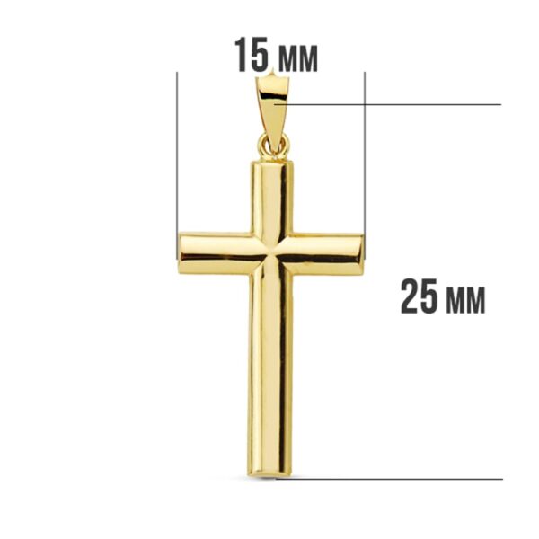18K CRUZ LISA PALO OVAL. 25X15 MM - Imagen 2