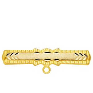 9K ALFILER ORO AMARILLO TALLADO. 30 X 6 MM.