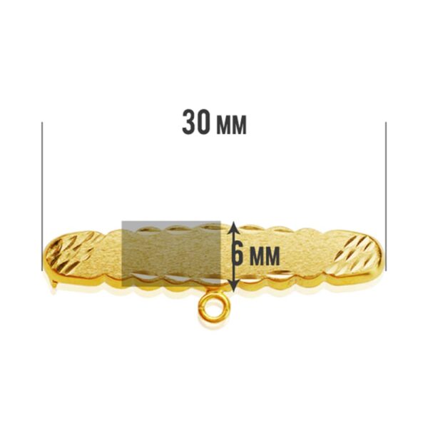 18K ALFILER ORO AMARILLO TALLADO 30X6 MM - Imagen 2