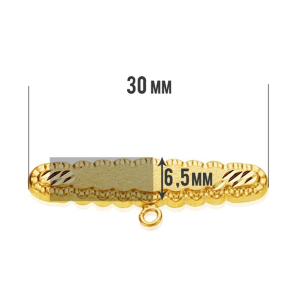 9K ALFILER ORO AMARILLO TALLADO 30X6.5 MM - Imagen 2