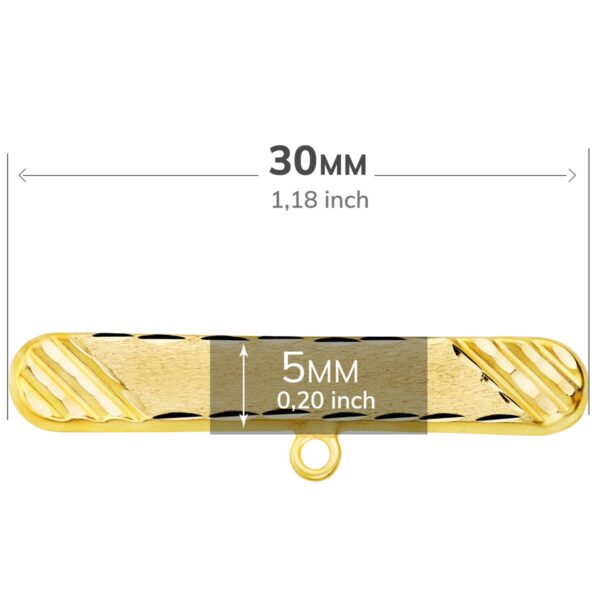 18K ALFILER ORO AMARILLO TALLADO 30X5 MM - Imagen 2