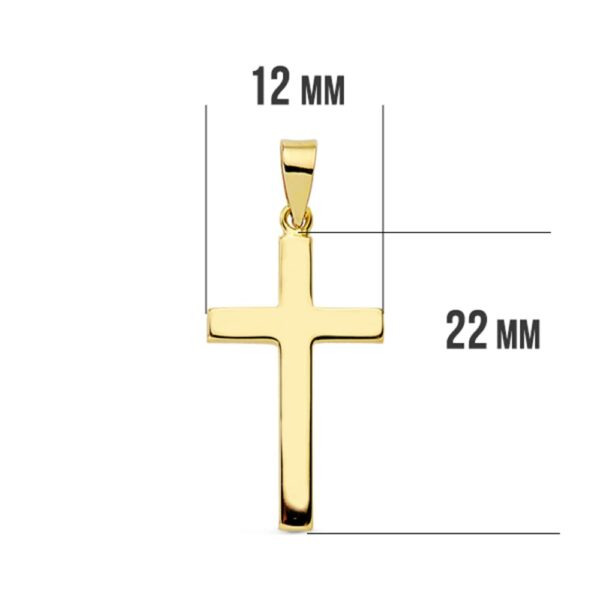 18K CRUZ LISA PALO RECTANGULAR. 23X12 MM - Imagen 2