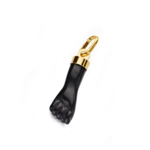 18K COLGANTE HIGA PUÑO MANO MEDIANA NEGRA AZABACHE 19X6 MM