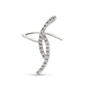 18K CRUZ ORO BLANCO Y CIRCONITAS 31X10 MM
