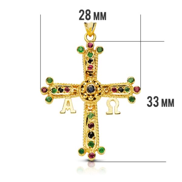 18K CRUZ DE COVADONGA MEDIANA 33X27 MM - Imagen 2
