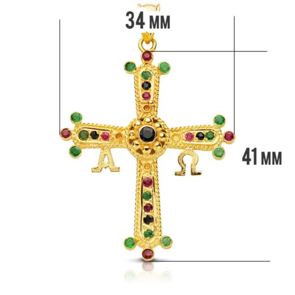 18K CRUZ DE COVADONGA GRANDE 40X34 MM - Imagen 3