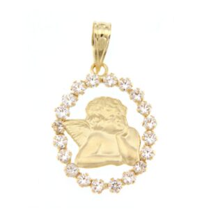 18K COLGANTE ANGELITO CIRCONITAS 19X15 MM