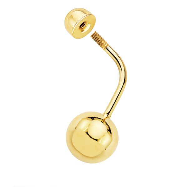 18K PIERCING OMBLIGO BOLA 8 MM ORO AMARILLO - Imagen 2