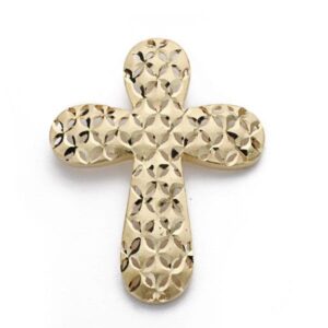 18K CRUZ TALLADA GRANDE 39X30 MM