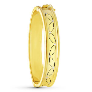18K PULSERA ORO AMARILLO RIGIDA CIRCONITAS 12 MM