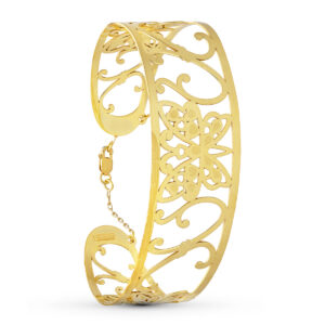 18K PULSERA ORO AMARILLO MARIPOSA MATE Y BRILLO