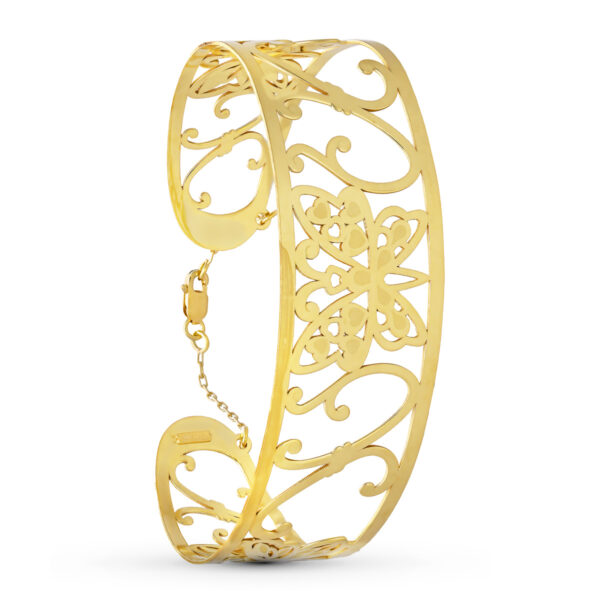 18K PULSERA ORO AMARILLO MARIPOSA MATE Y BRILLO