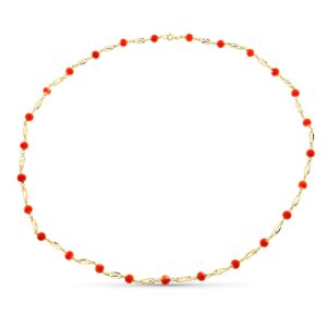 18K COLLAR ORO AMARILLO JAULA CORAL FINO JAPONES 5.5 MM 60 CM
