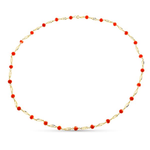 18K COLLAR ORO AMARILLO JAULA CORAL FINO JAPONES 5.5 MM 60 CM