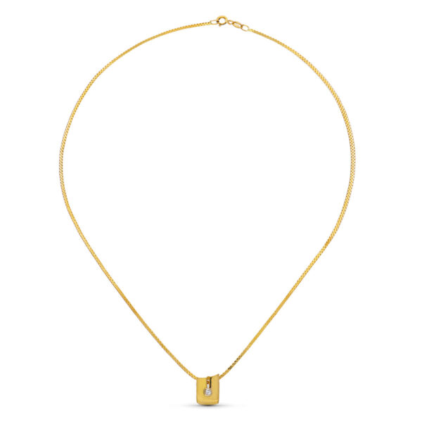 18K COLGANTE ORO AMARILLO BRILLANTES 12X8 MM 0.05 QTS. CADENA 40