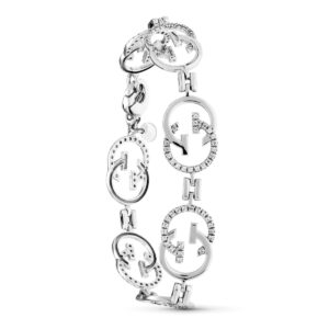 18K PULSERA ORO BLANCO CON CIRCONITA 19CM