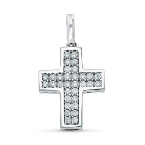 18K CRUZ HUECA CIRCONITAS 22X16 MM 3.35 GR