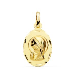 18K MEDALLA VIRGEN NIÑA OVAL 19X12 MM