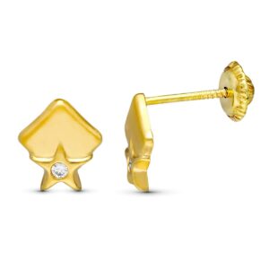 18K PENDIENTES ORO AMARILLO ROMBOS 8X7 MM