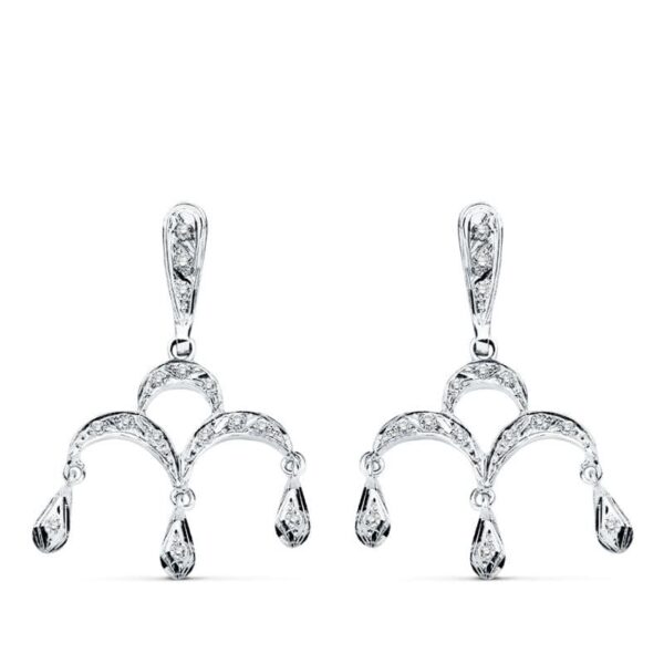 18K PENDIENTES ORO BLANCO CIRCONITAS 33X21 MM