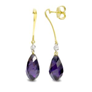 18K PENDIENTES ORO BICOLOR AMATISTA 18 MM CIRCONITA