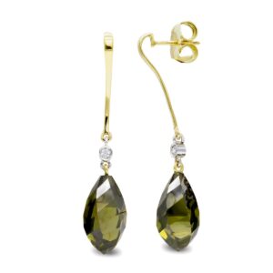 18K PENDIENTES ORO BICOLOR OLIVINA 18 MM CIRCONITA